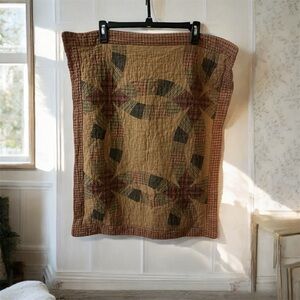 Patchwork Quilt Pillow Cases with Brown and Black Accents